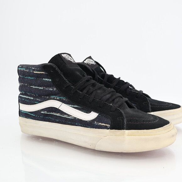 Vans SK8 Knit Lines Suede Hi Top Lace Up Black Skate Sneakers Women's 8.5 - Picture 1 of 10